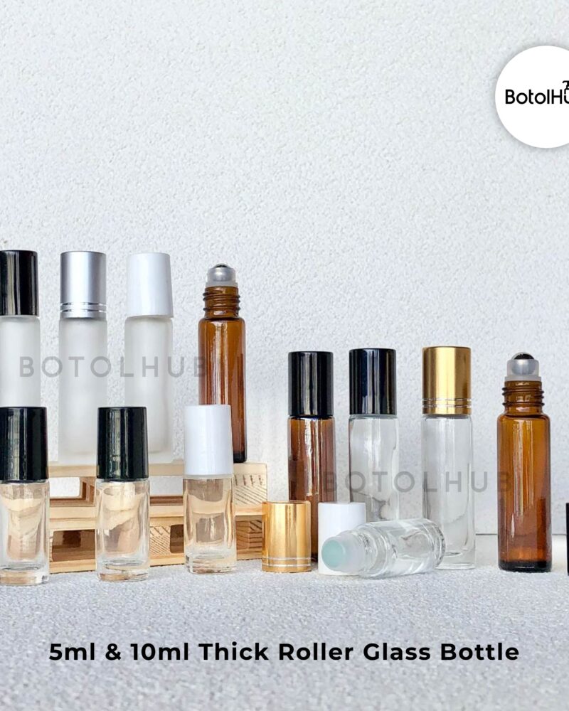 10ml Amber Thick Roller Glass Bottle / Roll On Bottle/ Botol Perfume / Botol Essential Oil Bottle GB26-10027/10029