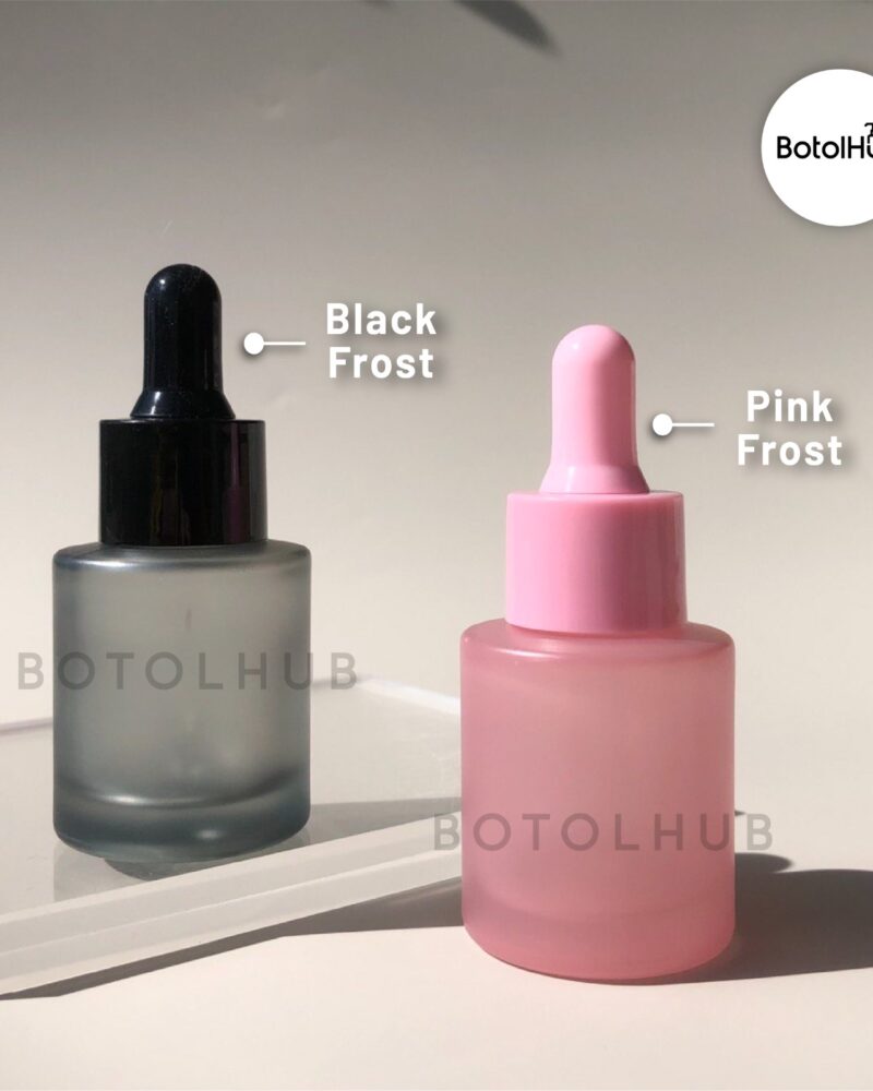 20ml Pink Frosted Flatneck Dropper GB105-20