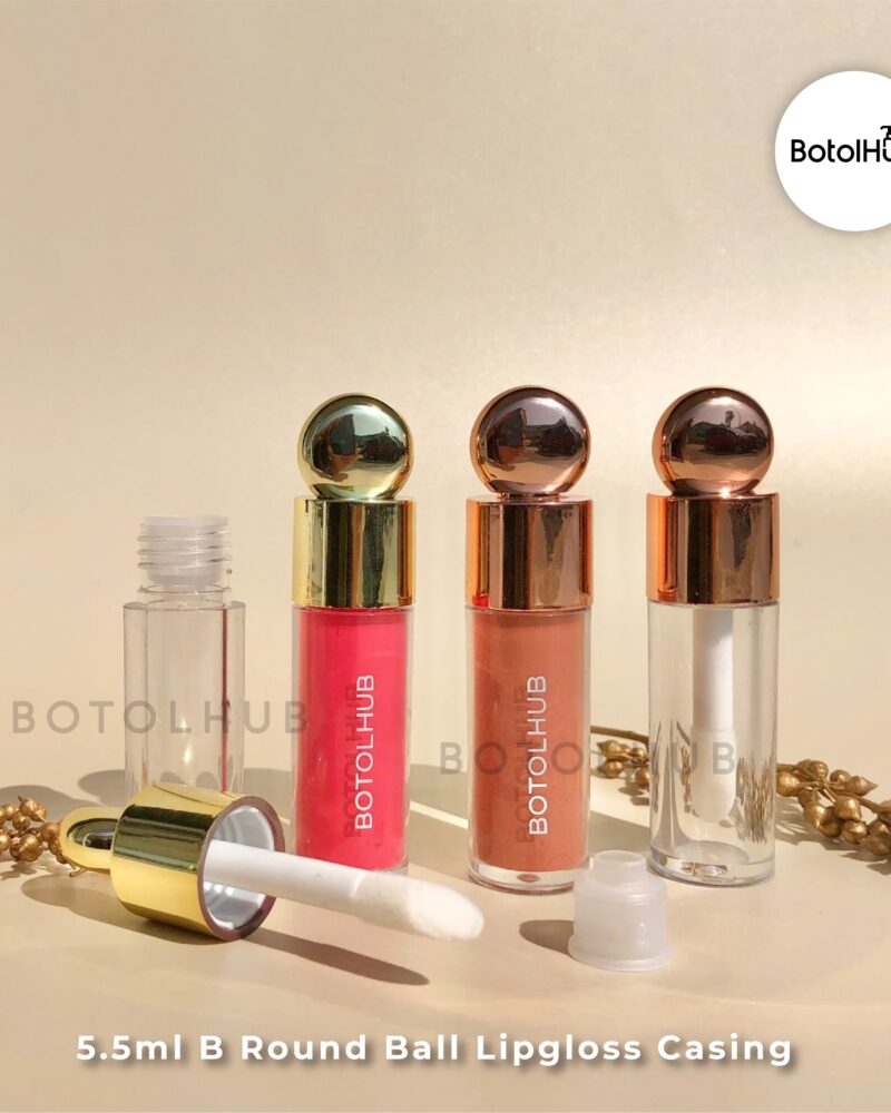 5.5ml B Round Ball Clear Lipgloss Casing - Rose Gold LP59-5.5